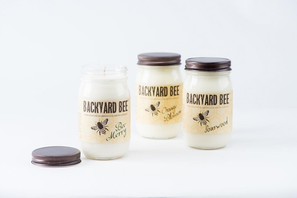 Backyard Bee - beeswax candles with heat tolerant label