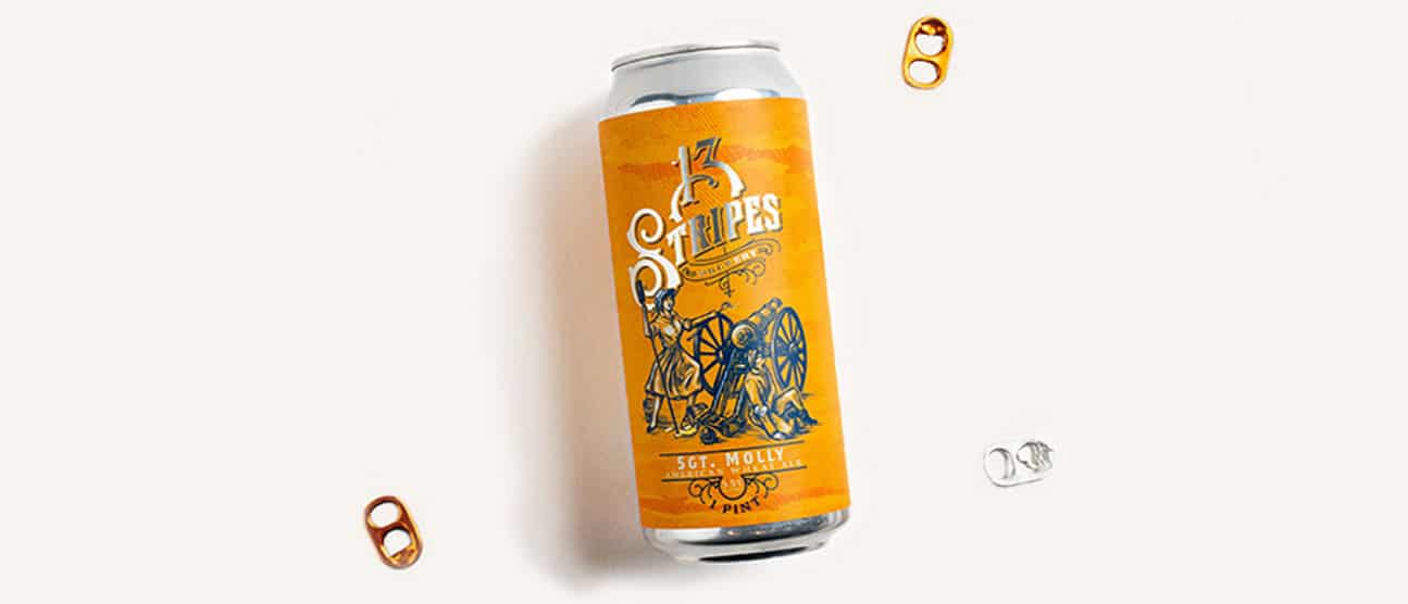 Metallic beer can label