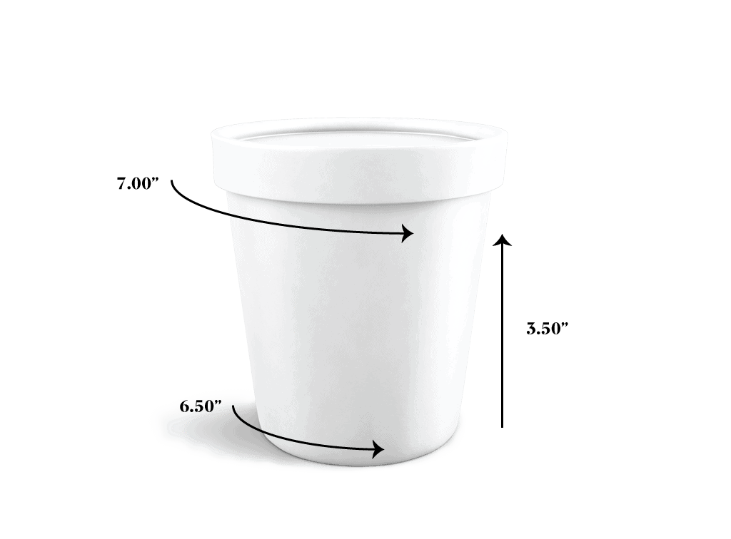 measuring tapered container for labeling 