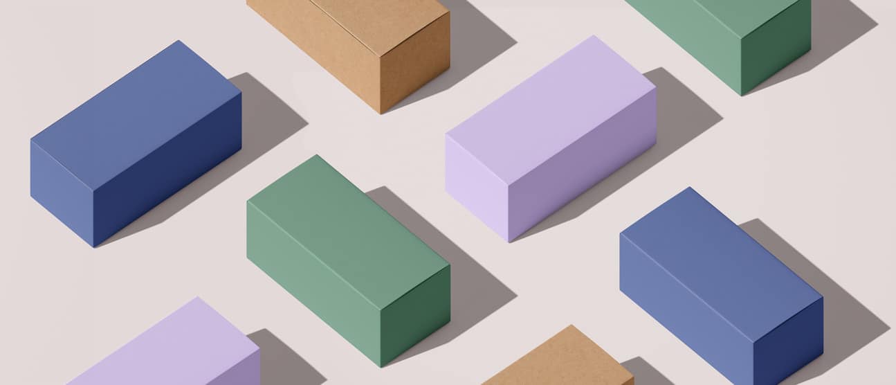 A collection of colorful folding carton types.