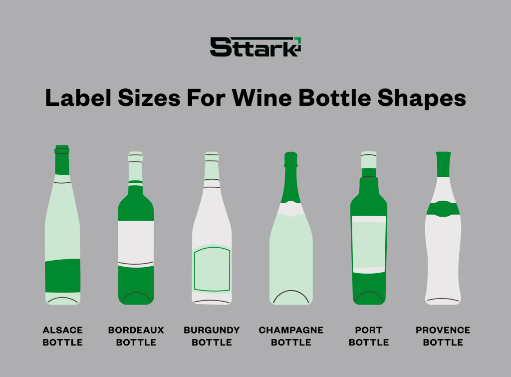 custom wine label sizes for each wine bottle shape from sttark