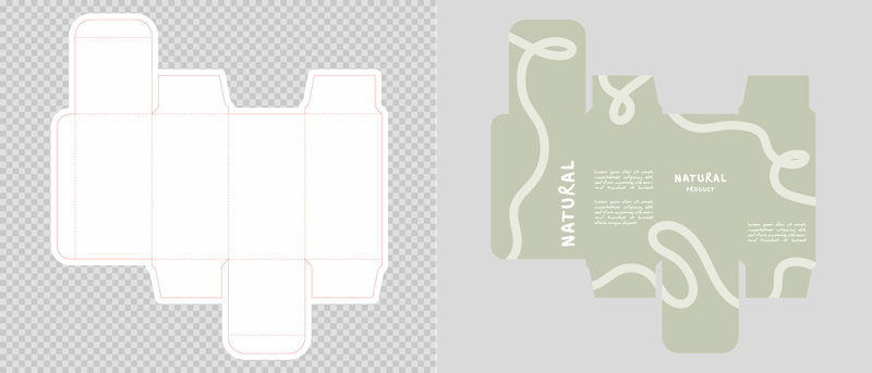 custom dieline for printed product boxes