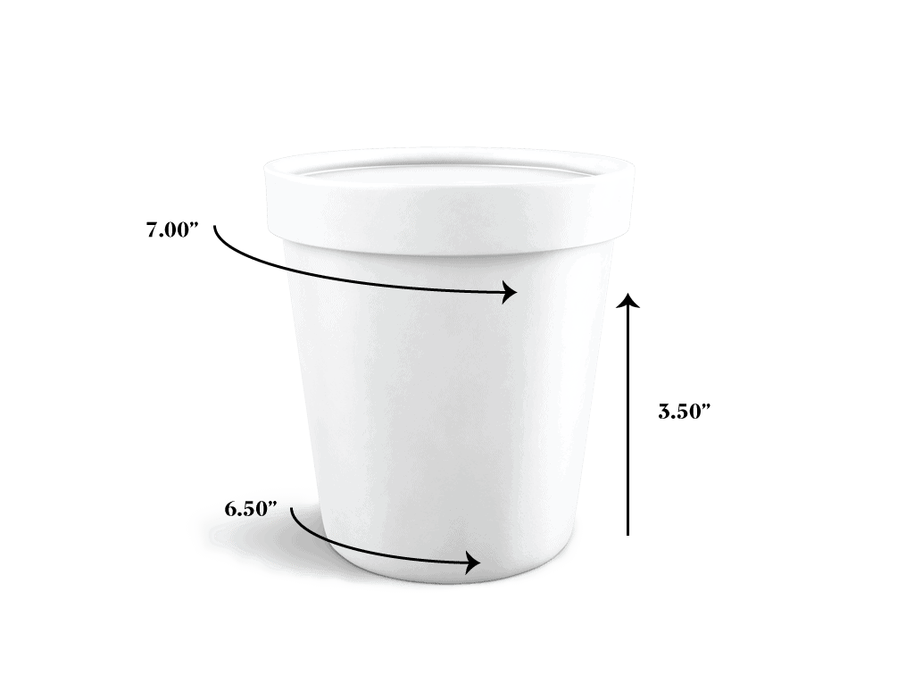 measuring tapered container for labeling