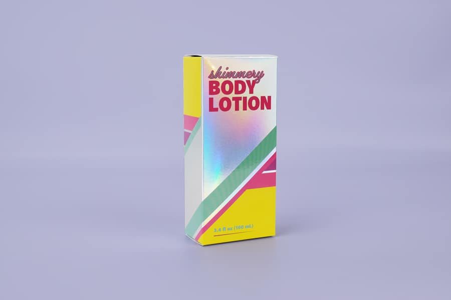holographic carton lotion packaging
