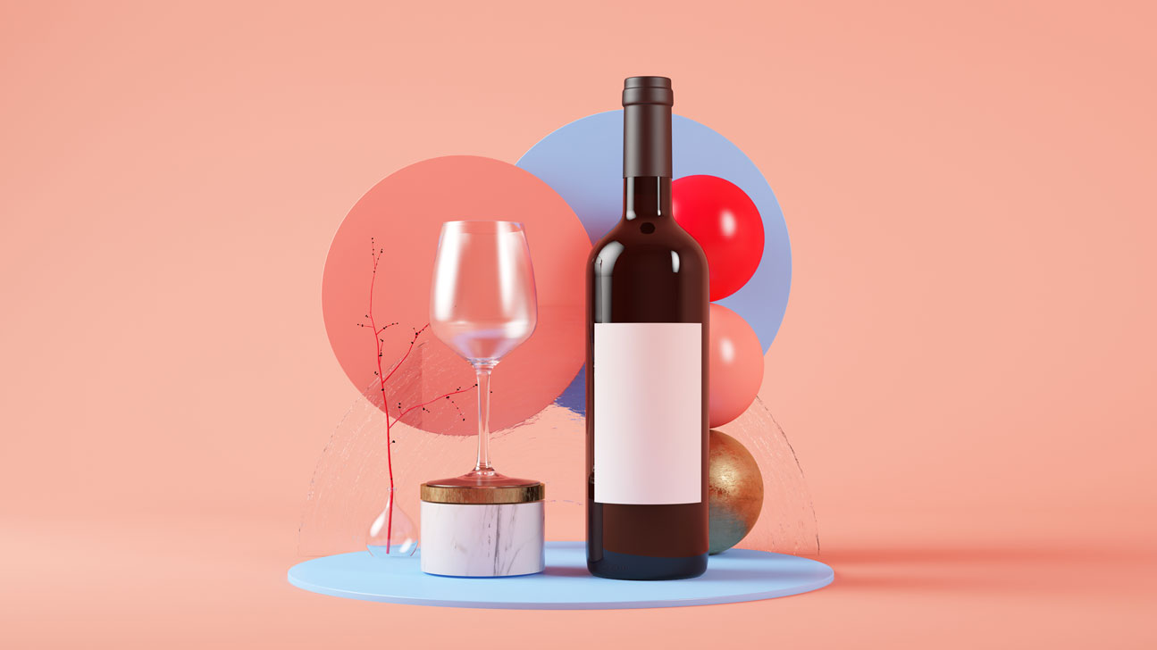 wine bottle blank label blog header