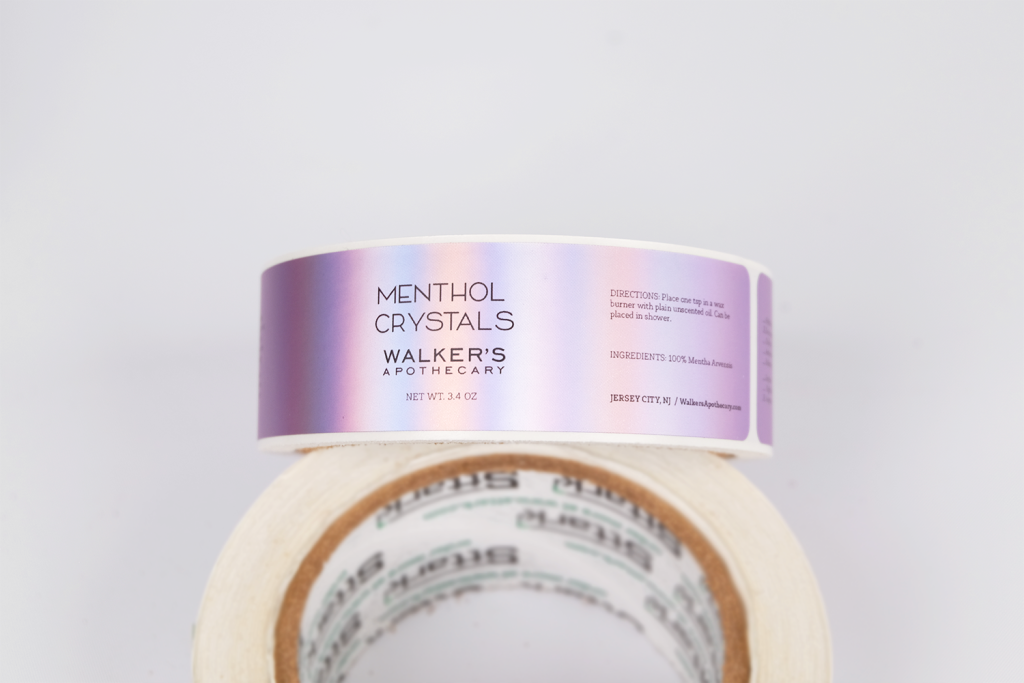purple holographic label roll